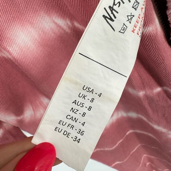 Nasty Gal‎ Good Vibes Only Denim Tie Dye Boilersuit Sz 4 - Picture 8 of 9